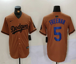 Nike Los Angeles Dodgers #5 Freddie Freeman Army green Joint Authentic Stitched baseball jersey