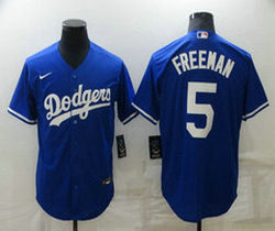 Nike Los Angeles Dodgers #5 Freddie Freeman Blue Game Authentic Stitched MLB Jersey