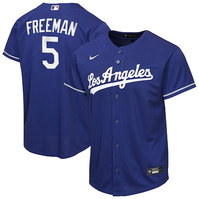 Nike Los Angeles Dodgers #5 Freddie Freeman Blue Los Angeles Front MLB Jersey