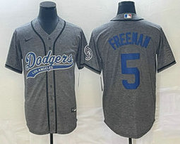 Nike Los Angeles Dodgers #5 Freddie Freeman Hemp grey Joint Stitched MLB Jersey