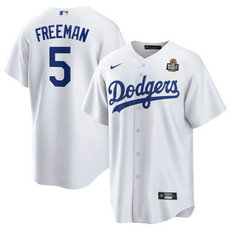 Nike Los Angeles Dodgers #5 Freddie Freeman White 2024 World Series Baseball Jersey