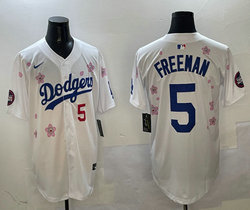 Nike Los Angeles Dodgers #5 Freddie Freeman White 2025 Tokyo Series Stitched MLB Jersey