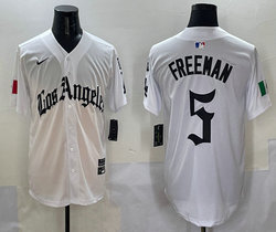 Nike Los Angeles Dodgers #5 Freddie Freeman White 5(V) Joint With Patch MLB Jersey