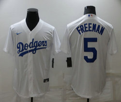 Nike Los Angeles Dodgers #5 Freddie Freeman White Game Authentic Stitched MLB Jersey