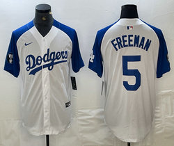 Nike Los Angeles Dodgers #5 Freddie Freeman White fashion Game Authentic Stitched MLB Jersey
