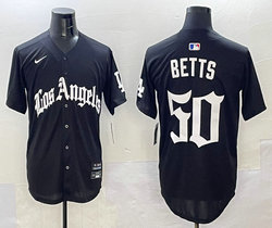 Nike Los Angeles Dodgers #50 Mookie Betts Black 5(V) Joint MLB Jersey