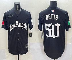 Nike Los Angeles Dodgers #50 Mookie Betts Black 5(V) Joint With Patch MLB Jersey