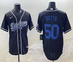 Nike Los Angeles Dodgers #50 Mookie Betts Black Fashion 3(III) Joint MLB Jersey