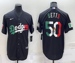 Nike Los Angeles Dodgers #50 Mookie Betts Black Mexico Game Authentic Stitched MLB Jersey
