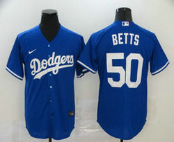 Nike Los Angeles Dodgers #50 Mookie Betts Blue Game Authentic Stitched MLB Jersey