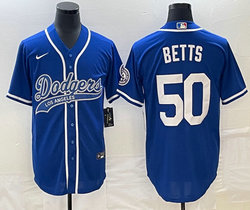 Nike Los Angeles Dodgers #50 Mookie Betts Blue Joint Stitched MLB Jersey