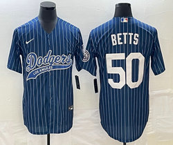 Nike Los Angeles Dodgers #50 Mookie Betts Blue Joint White stripe Stitched MLB Jersey