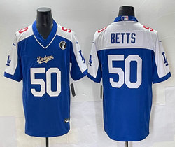 Nike Los Angeles Dodgers #50 Mookie Betts Blue Special style MLB Jersey