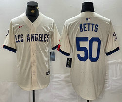 Nike Los Angeles Dodgers #50 Mookie Betts Game Authentic Stitched MLB Jersey