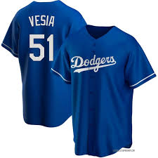 Nike Los Angeles Dodgers #51 Alex Vesia Blue MLB jersey