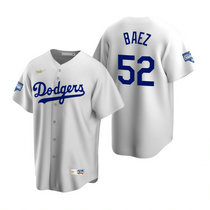 Nike Los Angeles Dodgers #52 Pedro Baez White 2020 World Series Champions Cooperstown Collection Jersey