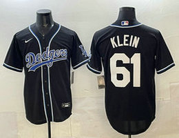 Nike Los Angeles Dodgers #61 Will Klein Black Stitched Baseball Jersey