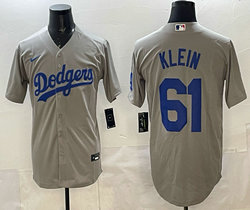 Nike Los Angeles Dodgers #61 Will Klein Grey Dodgers Stitched Baseball Jersey