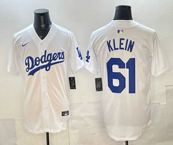 Nike Los Angeles Dodgers #61 Will Klein White Stitched Baseball Jersey