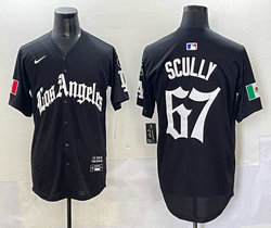 Nike Los Angeles Dodgers #67 Vin Scully Black 5(V) Joint MLB Jersey