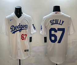 Nike Los Angeles Dodgers #67 Vin Scully White Game Authentic Stitched MLB Jersey