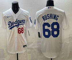 Nike Los Angeles Dodgers #68 Ross Stripling White 68 front Baseball Jersey