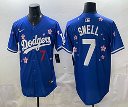 Nike Los Angeles Dodgers #7 Blake Snell Blue Tokyo Stitched Baseball Jersey
