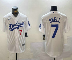 Nike Los Angeles Dodgers #7 Blake Snell White Stitched Baseball Jersey