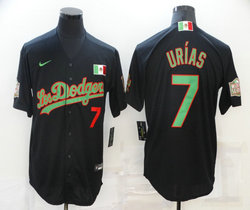 Nike Los Angeles Dodgers #7 Julio Urias Black Mexico Green Nnumber champion Authentic Stitched MLB Jersey