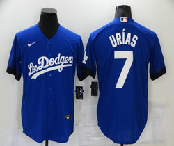 Nike Los Angeles Dodgers #7 Julio Urias Blue 2021 City Game Authentic Stitched MLB Jersey