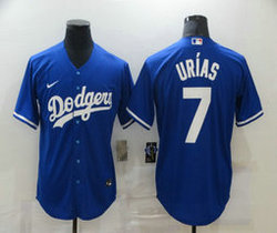 Nike Los Angeles Dodgers #7 Julio Urias Blue Game Authentic Stitched MLB Jersey