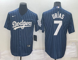 Nike Los Angeles Dodgers #7 Julio Urias Blue White stripe Authentic Stitched MLB jersey