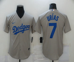 Nike Los Angeles Dodgers #7 Julio Urias Grey Game Authentic Stitched MLB Jersey