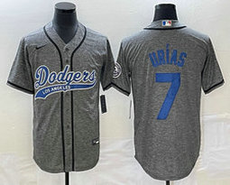 Nike Los Angeles Dodgers #7 Julio Urias Hemp grey Joint Stitched MLB Jersey