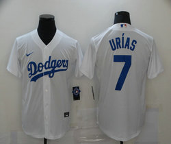 Nike Los Angeles Dodgers #7 Julio Urias White Game Authentic Stitched MLB Jersey