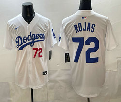 Nike Los Angeles Dodgers #72 Miguel Rojas White 72 front Jersey