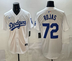 Nike Los Angeles Dodgers #72 Miguel Rojas White Jersey