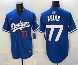 Nike Los Angeles Dodgers #77 Andres Arias Blue Jersey