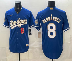 Nike Los Angeles Dodgers #8 Enrique Hernández Blue 2026 Gold Stadium Baseball Jersey
