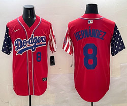 Nike Los Angeles Dodgers #8 Enrique Hernandez Red 1(I) flag Joint MLB Jersey