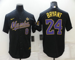 Nike Los Angeles Dodgers #8 Kobe bryant #24 Black Purple mamba Authentic Stitched MLB jersey