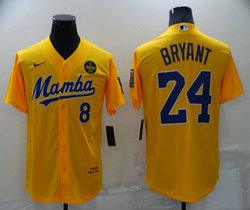 Nike Los Angeles Dodgers #8 Kobe bryant #24 Gold mamba Authentic Stitched MLB jersey