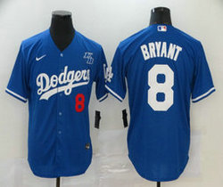 Nike Los Angeles Dodgers #8 Kobe bryant #8 Blue Game Authentic Stitched MLB Jersey