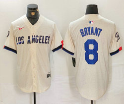 Nike Los Angeles Dodgers #8 Kobe bryant Cream 2024 City Game Authentic Stitched MLB Jersey