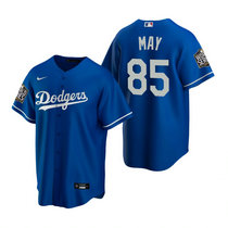 Nike Los Angeles Dodgers #85 Dustin May Blue 2020 World Series Game Authentic Stitched MLB Jersey