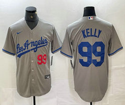 Nike Los Angeles Dodgers #99 Joe Kelly Blue Red 99 in front Los Angeles Game Authentic Stitched MLB Jersey