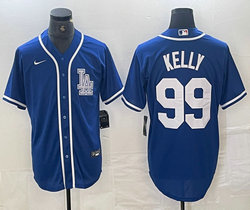 Nike Los Angeles Dodgers #99 Joe Kelly Blue logo Joint Stitched MLB Jersey