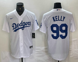 Nike Los Angeles Dodgers #99 Joe Kelly White Game Authentic Stitched MLB Jersey