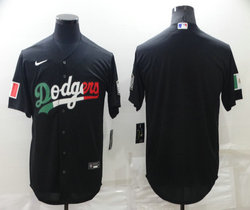 Nike Los Angeles Dodgers Blank Black With Red Fashion Authentic Stitched MLB Jersey