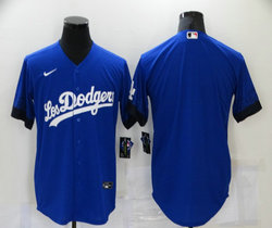 Nike Los Angeles Dodgers Blank Blue 2021 City Game Authentic Stitched MLB Jersey